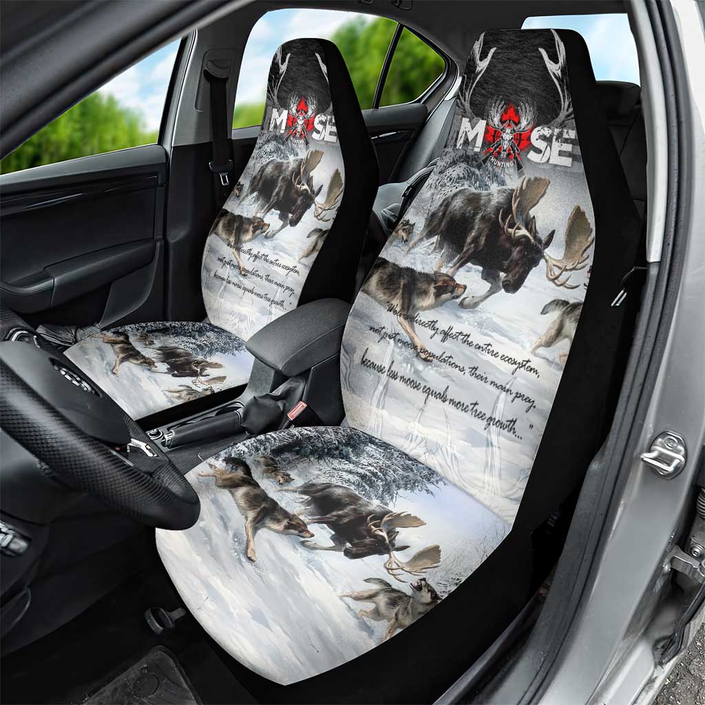 The Wolves Hunting Moose Car Seat Cover