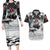 The Wolves Hunting Moose Couples Matching Long Sleeve Bodycon Dress and Hawaiian Shirt
