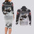 The Wolves Hunting Moose Couples Matching Long Sleeve Bodycon Dress and Long Sleeve Button Shirt