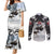 The Wolves Hunting Moose Couples Matching Mermaid Dress and Long Sleeve Button Shirt