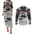The Wolves Hunting Moose Couples Matching Puletasi and Long Sleeve Button Shirt