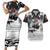 The Wolves Hunting Moose Couples Matching Short Sleeve Bodycon Dress and Hawaiian Shirt