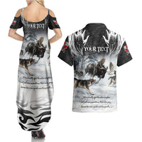 The Wolves Hunting Moose Couples Matching Summer Maxi Dress and Hawaiian Shirt