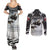 The Wolves Hunting Moose Couples Matching Summer Maxi Dress and Long Sleeve Button Shirt