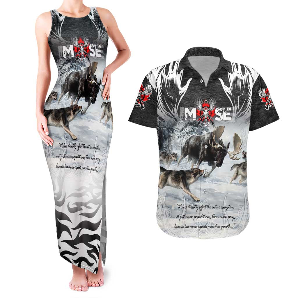 The Wolves Hunting Moose Couples Matching Tank Maxi Dress and Hawaiian Shirt