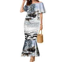 The Wolves Hunting Moose Family Matching Mermaid Dress and Hawaiian Shirt