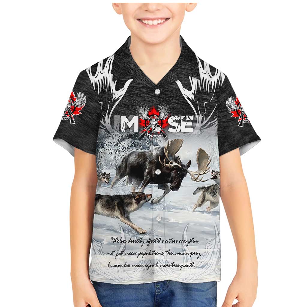 The Wolves Hunting Moose Family Matching Mermaid Dress and Hawaiian Shirt
