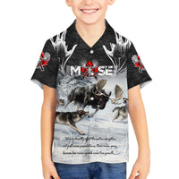 The Wolves Hunting Moose Family Matching Off The Shoulder Long Sleeve Dress and Hawaiian Shirt