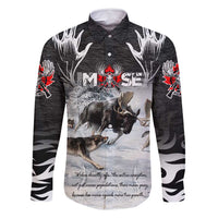 The Wolves Hunting Moose Family Matching Off Shoulder Maxi Dress and Hawaiian Shirt