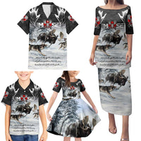 The Wolves Hunting Moose Family Matching Puletasi and Hawaiian Shirt