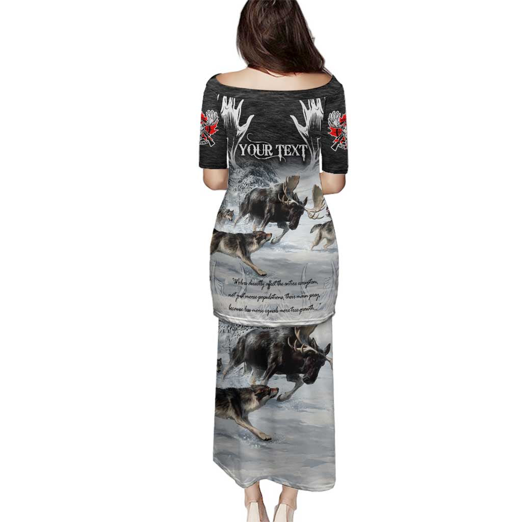 The Wolves Hunting Moose Family Matching Puletasi and Hawaiian Shirt