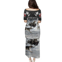 The Wolves Hunting Moose Family Matching Puletasi and Hawaiian Shirt