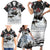 The Wolves Hunting Moose Family Matching Short Sleeve Bodycon Dress and Hawaiian Shirt