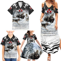 The Wolves Hunting Moose Family Matching Summer Maxi Dress and Hawaiian Shirt