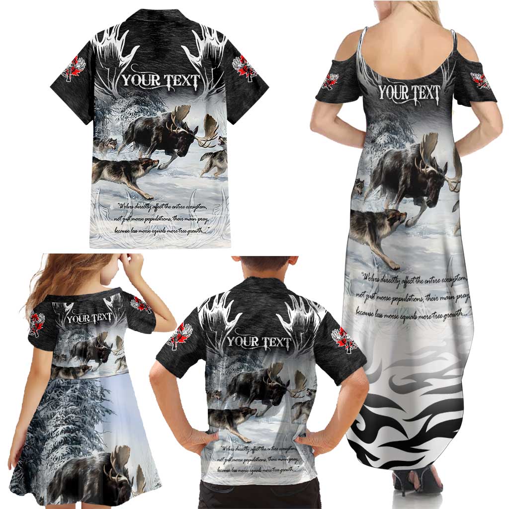 The Wolves Hunting Moose Family Matching Summer Maxi Dress and Hawaiian Shirt