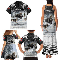 The Wolves Hunting Moose Family Matching Tank Maxi Dress and Hawaiian Shirt
