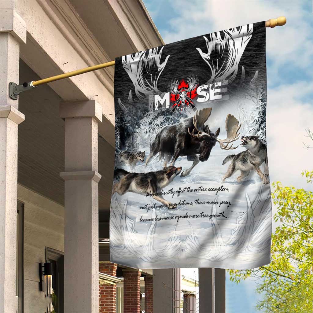 The Wolves Hunting Moose Garden Flag