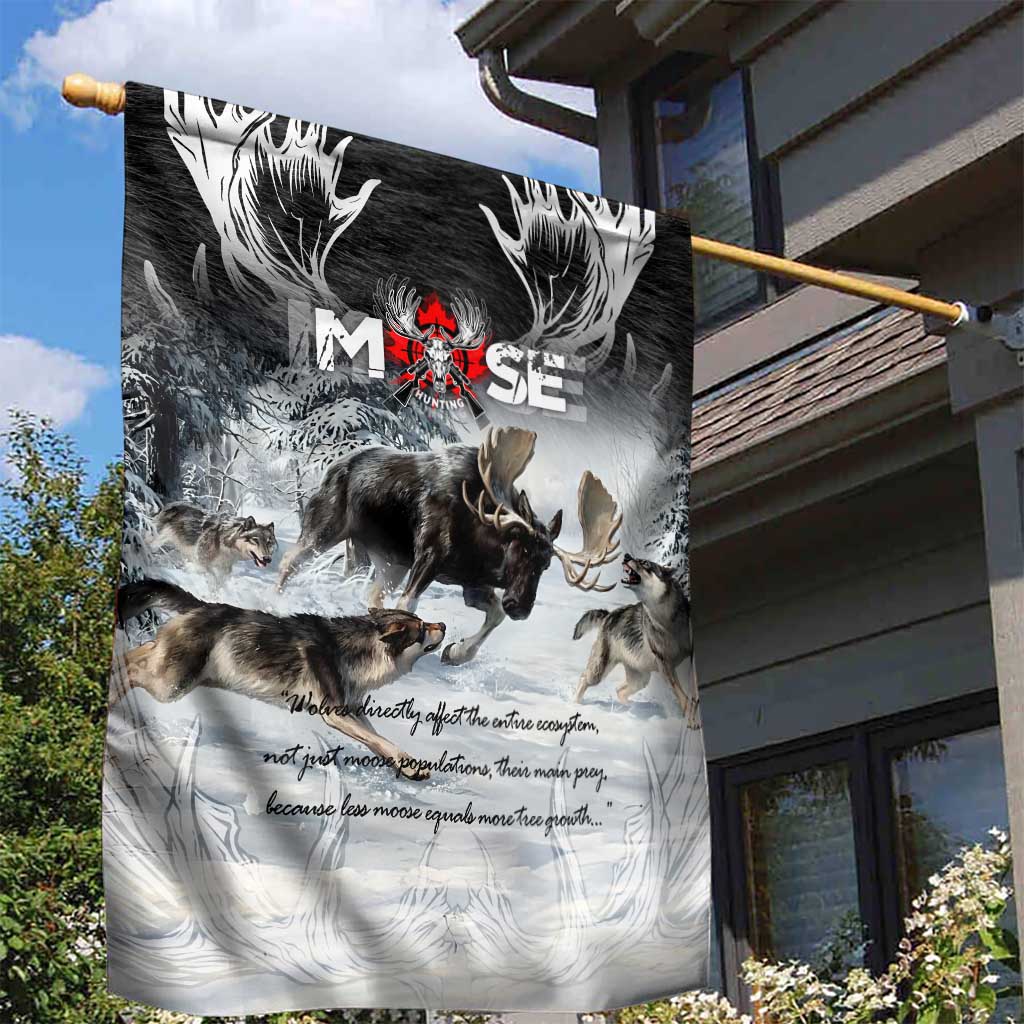 The Wolves Hunting Moose Garden Flag