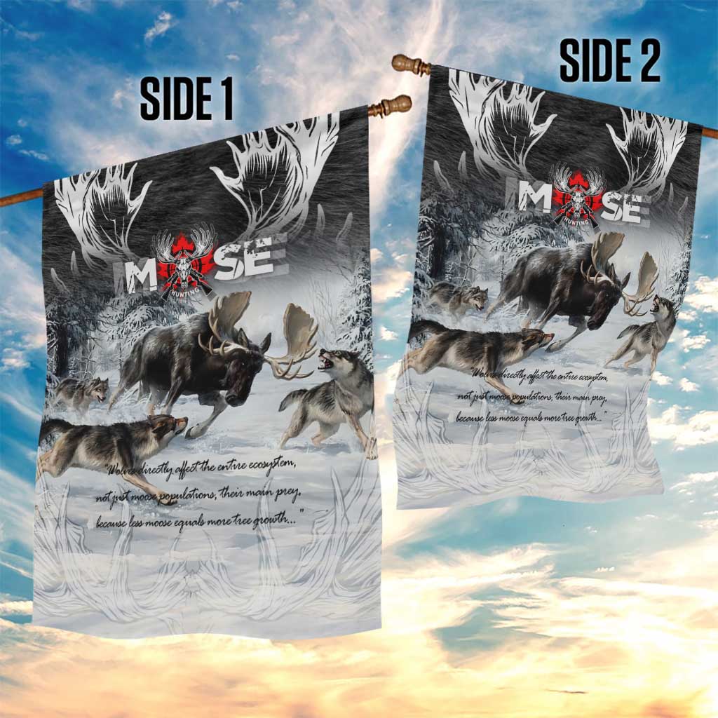 The Wolves Hunting Moose Garden Flag