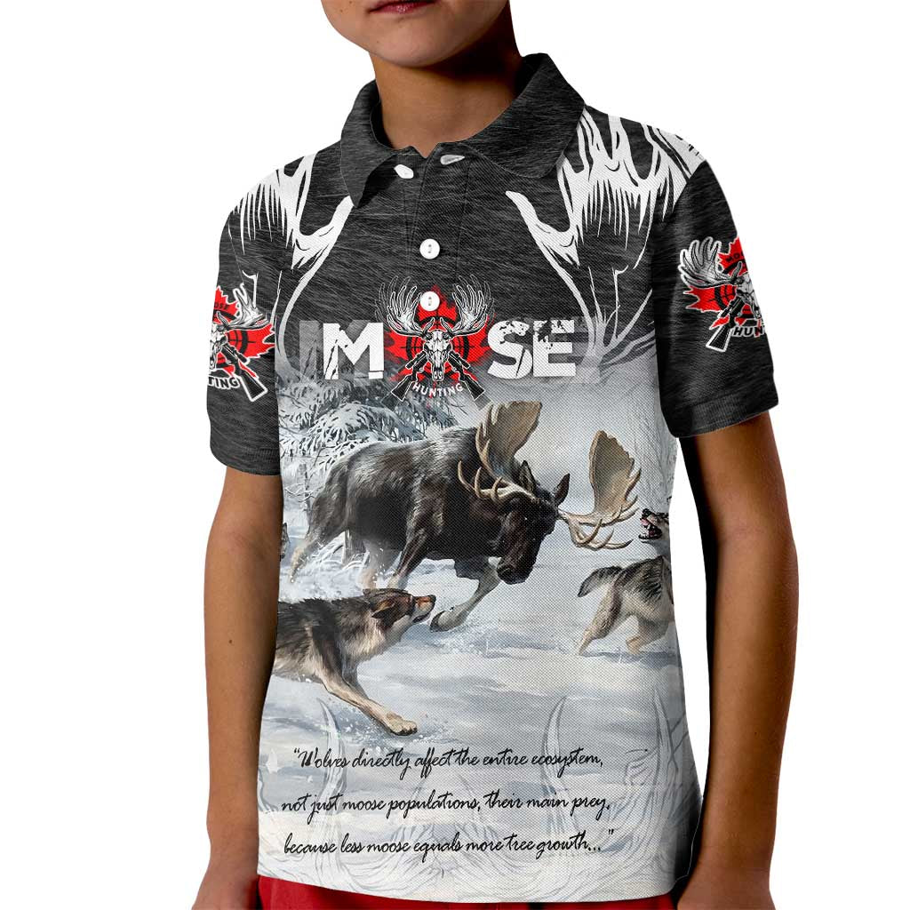 The Wolves Hunting Moose Kid Polo Shirt