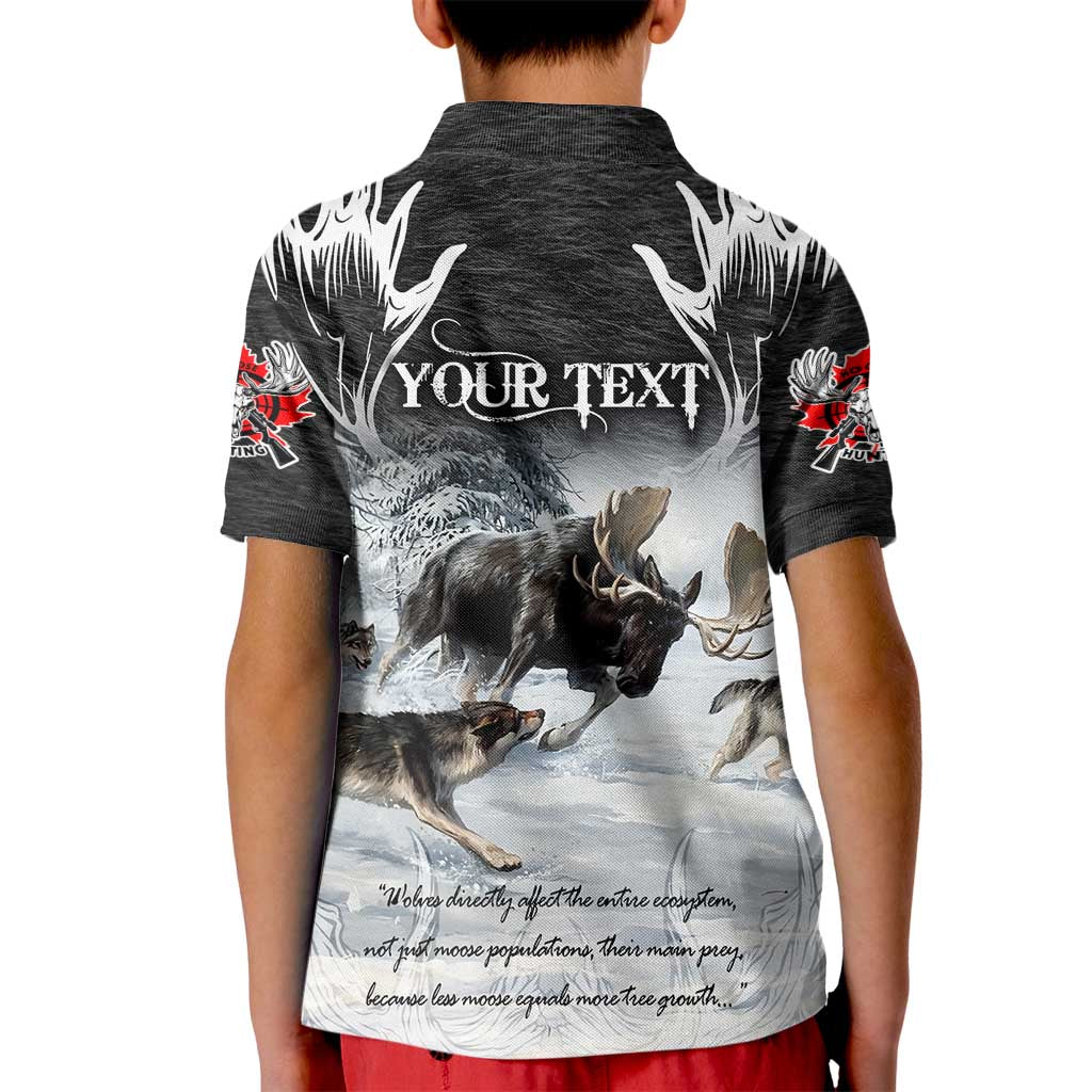 The Wolves Hunting Moose Kid Polo Shirt