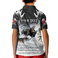 The Wolves Hunting Moose Kid Polo Shirt