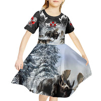The Wolves Hunting Moose Kid Short Sleeve Dress