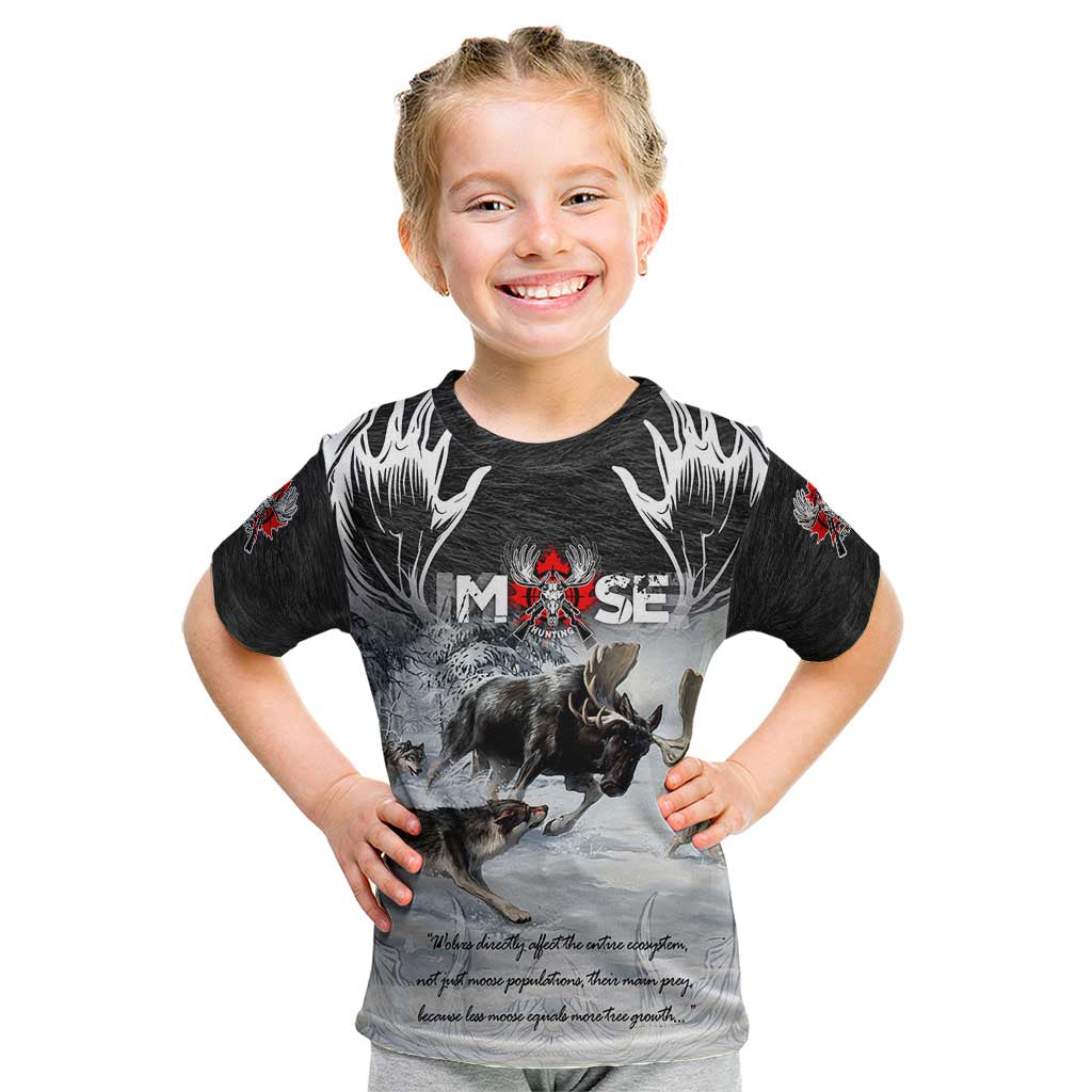 The Wolves Hunting Moose Kid T Shirt
