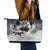 The Wolves Hunting Moose Leather Tote Bag