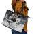 The Wolves Hunting Moose Leather Tote Bag
