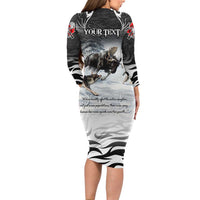 The Wolves Hunting Moose Long Sleeve Bodycon Dress