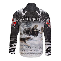 The Wolves Hunting Moose Long Sleeve Button Shirt