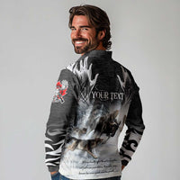 The Wolves Hunting Moose Long Sleeve Polo Shirt