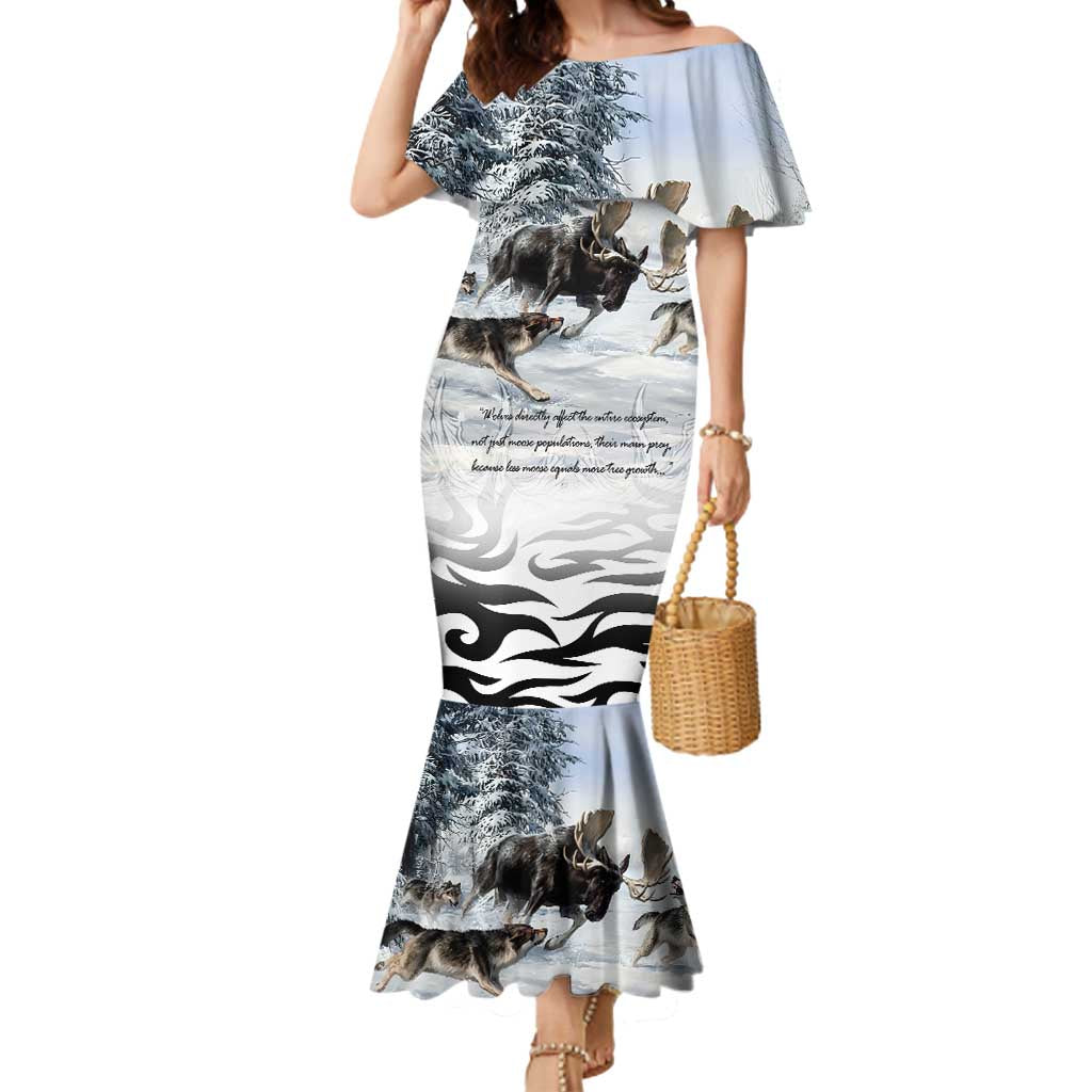 The Wolves Hunting Moose Mermaid Dress