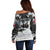 The Wolves Hunting Moose Off Shoulder Sweater