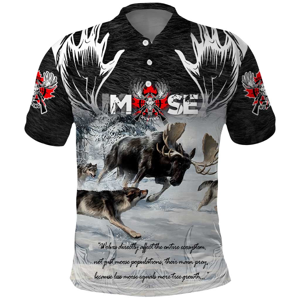 The Wolves Hunting Moose Polo Shirt