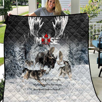 The Wolves Hunting Moose Quilt