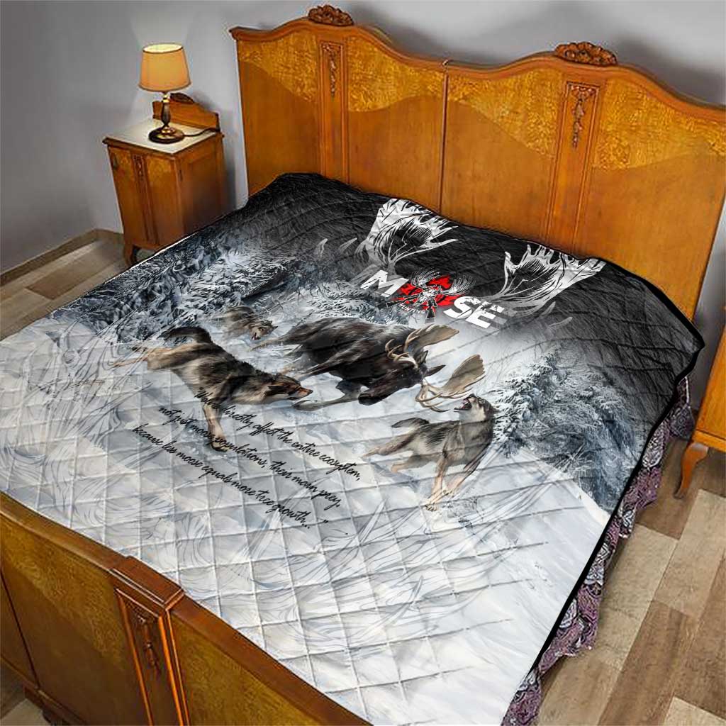 The Wolves Hunting Moose Quilt