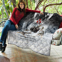 The Wolves Hunting Moose Quilt