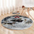 The Wolves Hunting Moose Round Carpet