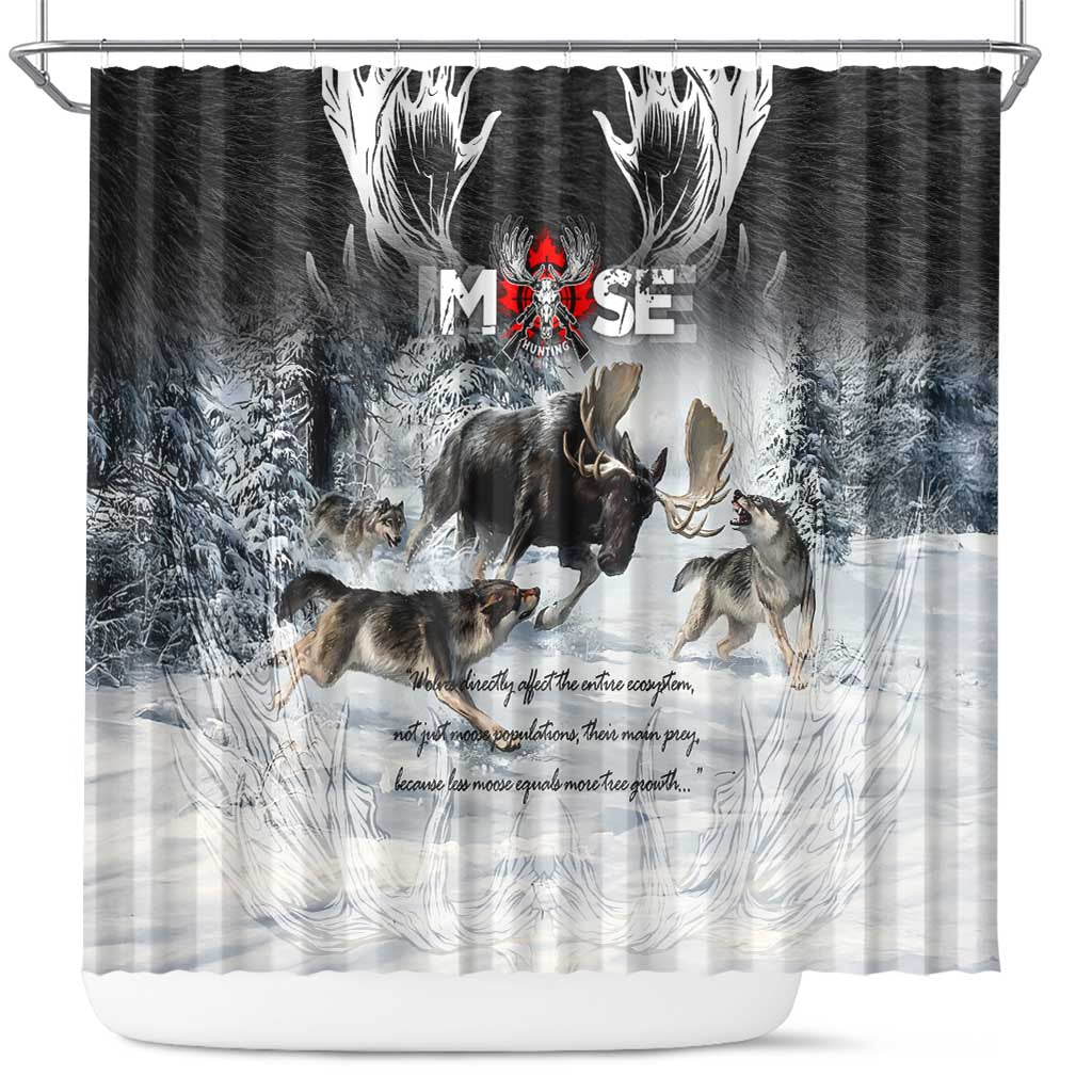 The Wolves Hunting Moose Shower Curtain