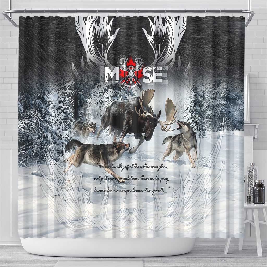 The Wolves Hunting Moose Shower Curtain