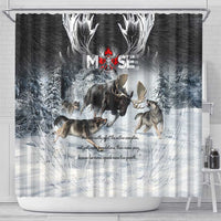The Wolves Hunting Moose Shower Curtain