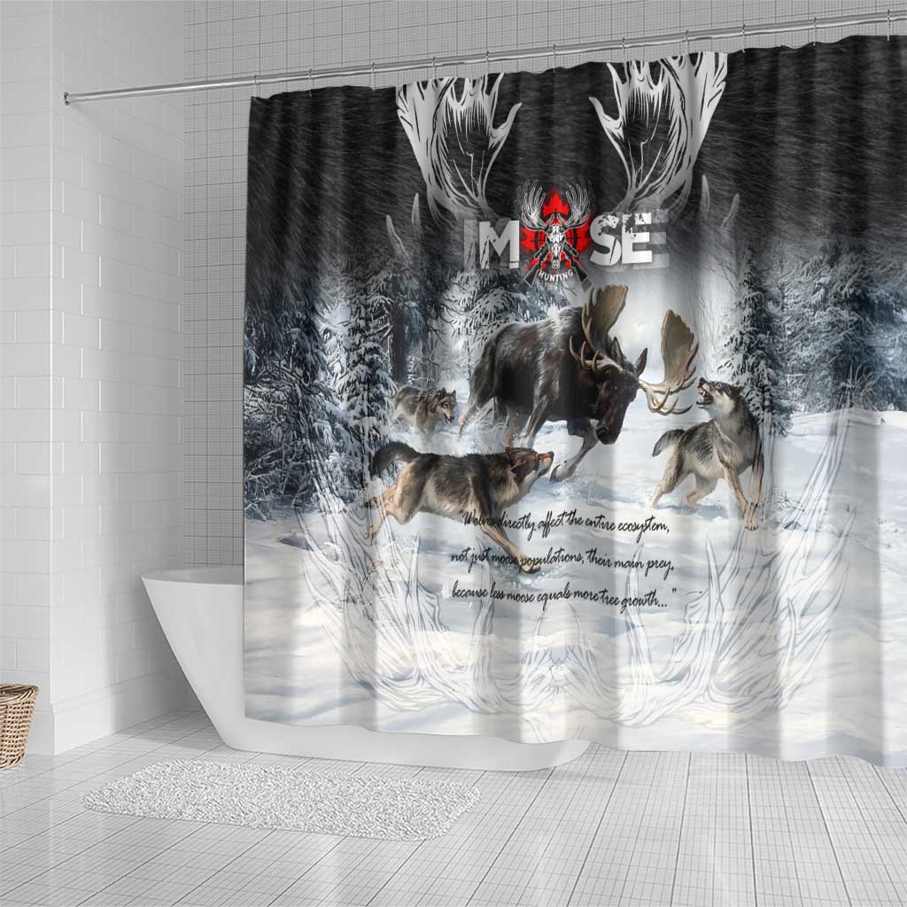 The Wolves Hunting Moose Shower Curtain