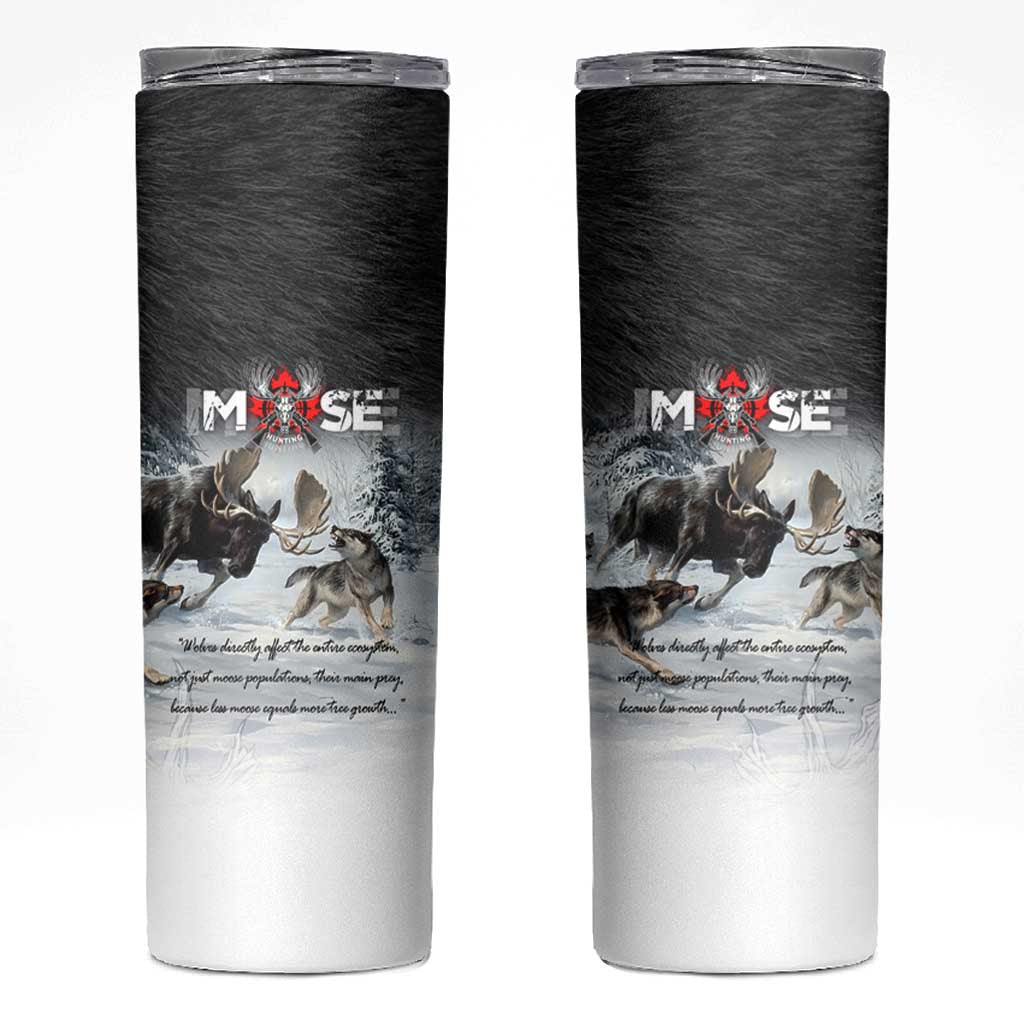 The Wolves Hunting Moose Skinny Tumbler