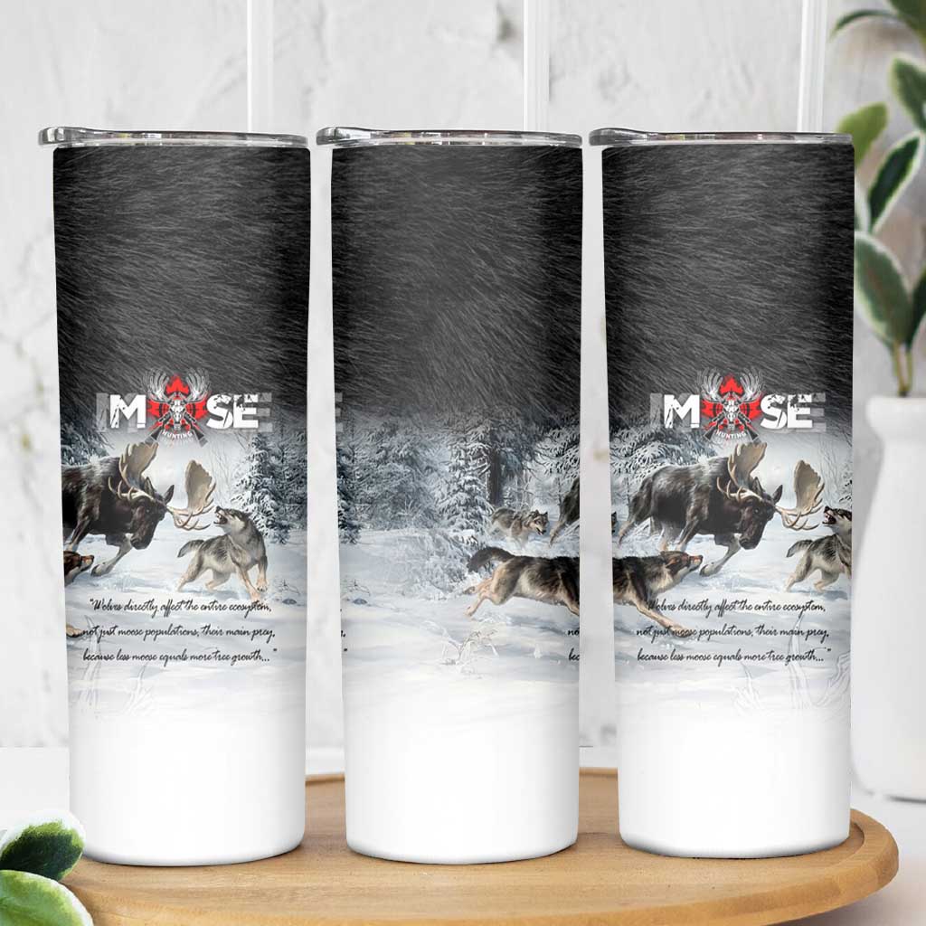 The Wolves Hunting Moose Skinny Tumbler