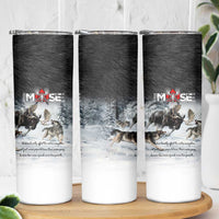 The Wolves Hunting Moose Skinny Tumbler