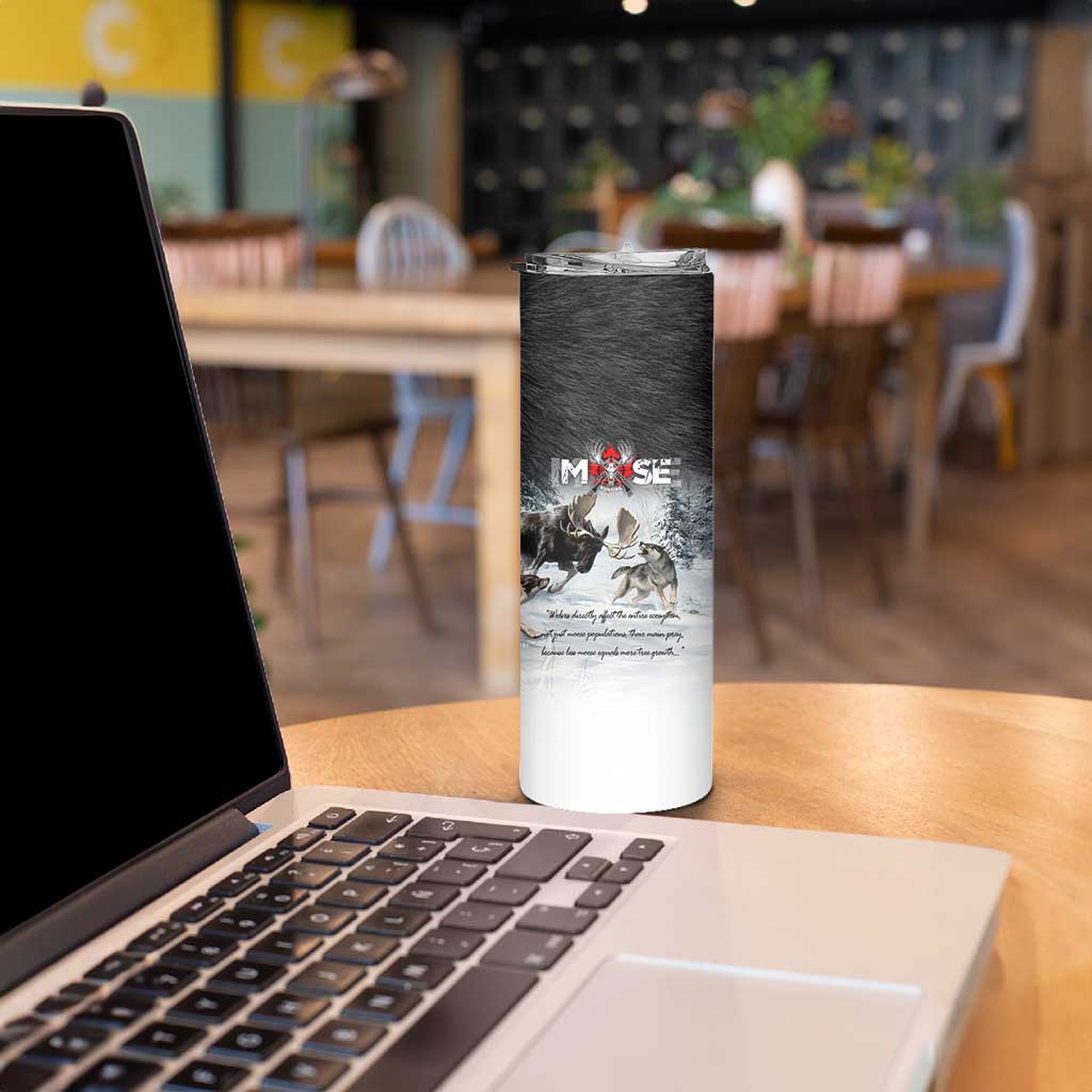 The Wolves Hunting Moose Skinny Tumbler