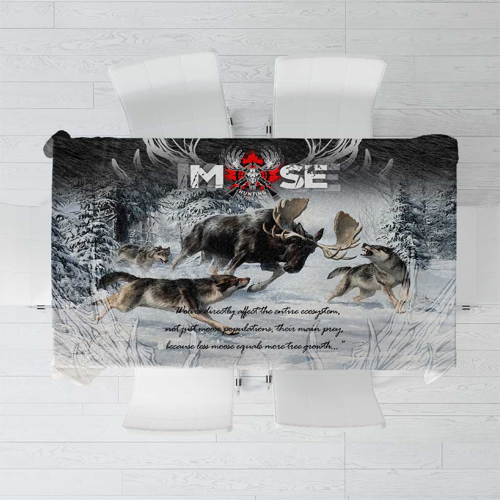The Wolves Hunting Moose Tablecloth
