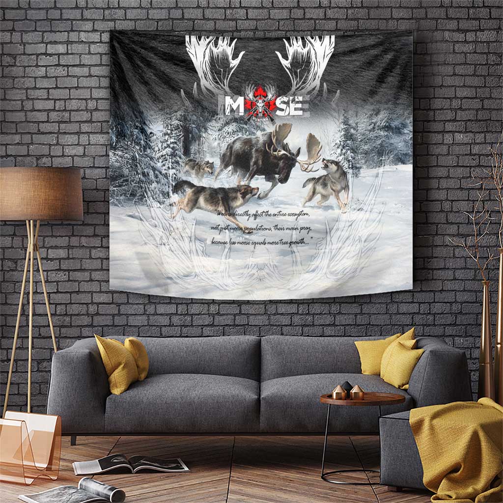 The Wolves Hunting Moose Tapestry